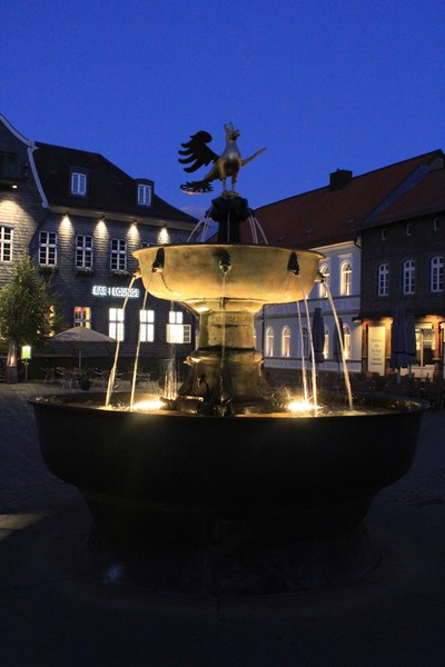 Lunabrunnen Goslar bei Nacht